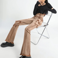 Fashion Butterfly Patchwork Flare Pants - Thumbnail 1