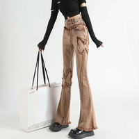 Fashion Butterfly Patchwork Flare Pants - Thumbnail 3