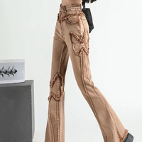 Fashion Butterfly Patchwork Flare Pants - Thumbnail 5