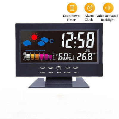 Alarm Clock Weather Station Thermometer Temperature Humidity Monitor