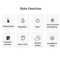 Alarm Clock Weather Station Thermometer Temperature Humidity Monitor - Thumbnail 3