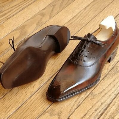New handmade brown bespoke style menswear oxford dress shoes - Thumbnail 2