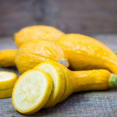 Yellow crookneck summer squash heirloom premium seed packet