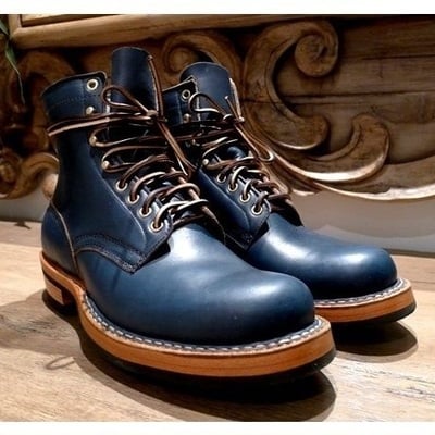 New men black thick leather chukka boots good year welted jodhpur boots