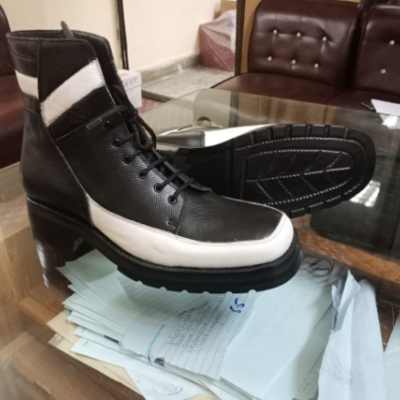 White black superior leather men handmade high ankle premium lace up boots