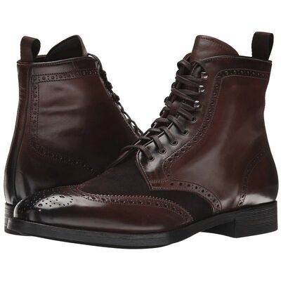 Handcrafted Stylish Maroon Color Oxford High Ankle Premium Leather Men Boots