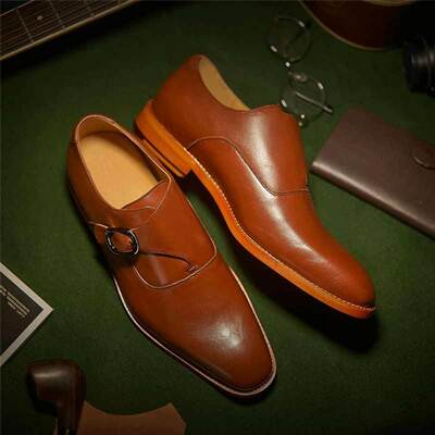 New handmade men’s sophisticated handmade strap shoes, pure leather men’s shoes
