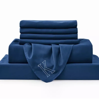 Navy blue bambusa 7-piece sheet set - navyblueking - Thumbnail 4