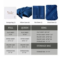 Navy Blue Bambusa 7-Piece Sheet Set - NAVYBLUEKING - Thumbnail 6