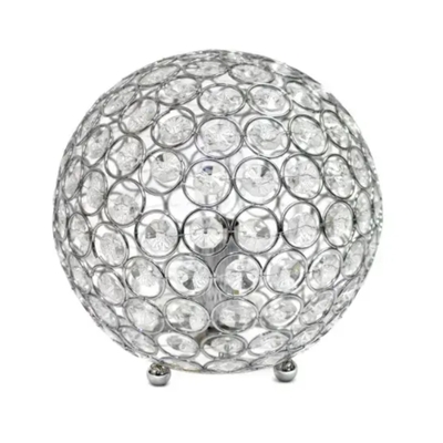 Elegant designs elipse 10 inch crystal ball sequin table lamp - lt1067-chr - Thumbnail 2