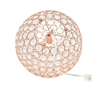 Lalia Home Elipse Medium Contemporary Metal Crystal Round Sphere Glamourous Orb Table Lamp - LHT-3013-RG - Thumbnail 3