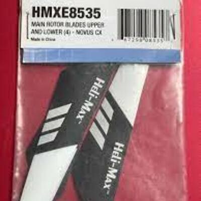 Helimax hmxe8535 folding rc helicopter upper & lower rotor blades for novus cx