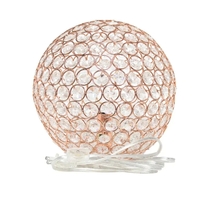 Lalia Home Elipse Medium Contemporary Metal Crystal Round Sphere Glamourous Orb Table Lamp - LHT-3013-RG - Thumbnail 5