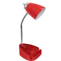 Limelights Gooseneck Organizer Desk Lamp with iPad Tablet Stand Book Holder and USB port - LD1056-WHT - Thumbnail 1