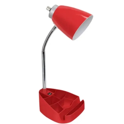 Limelights gooseneck organizer desk lamp with ipad tablet stand book holder and usb port - ld1056-wht