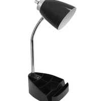 Limelights Gooseneck Organizer Desk Lamp with iPad Tablet Stand Book Holder and USB port - LD1056-WHT - Thumbnail 6