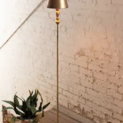 Antique gold floor lamp with metal shade - cll2433 - Thumbnail 1