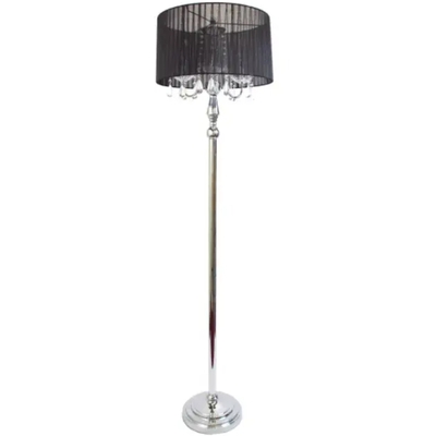 Elegant designs trendy romantic sheer shade floor lamp with hanging crystals - lf1002-wht - Thumbnail 3