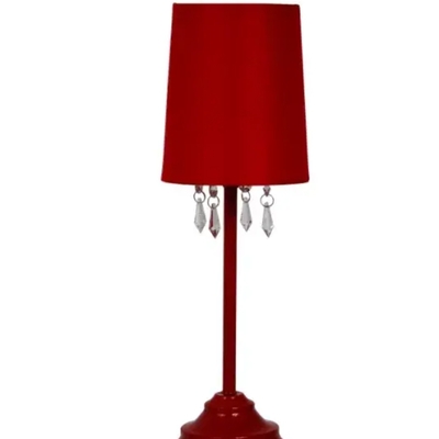 Table lamp with fabric shade and hanging acrylic beads - lt3018-red - Thumbnail 3