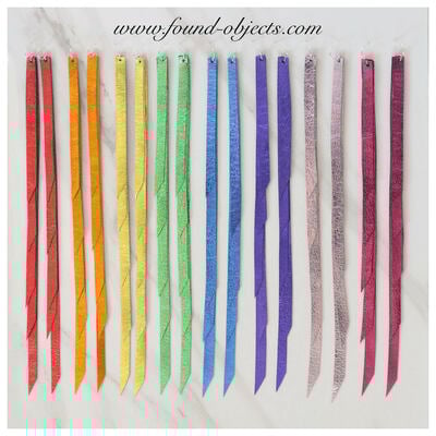 Multi strip leather earrings 