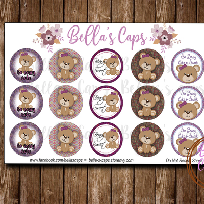 So beary cute 1" round digital cabochon image
