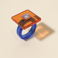 Acrylic Fashion Statement Ring - Thumbnail 4