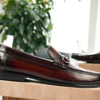Handmade men's  burgundy horse bit leather slip on loafer shoes - Thumbnail 2