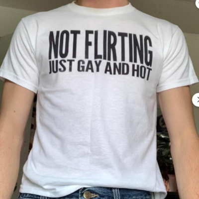 Free shipping-not flirting just gay and hot tee - Thumbnail 2