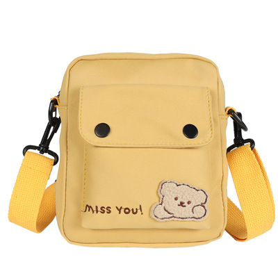 Cartoon bear girl student crossbody bag