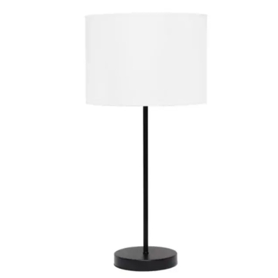 Black stick lamp with fabric shade - lt2040-baw - Thumbnail 1