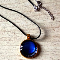 Stunning Punk Shine Art Handcrafted Antique Bronze Planet Pendant Necklace Unique - Thumbnail 1