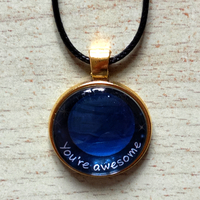 Stunning Punk Shine Art Handcrafted Antique Bronze Planet Pendant Necklace Unique - Thumbnail 2