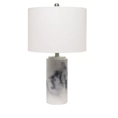 Lalia home marbleized table lamp with white fabric shade - lht-5012-wh - Thumbnail 1