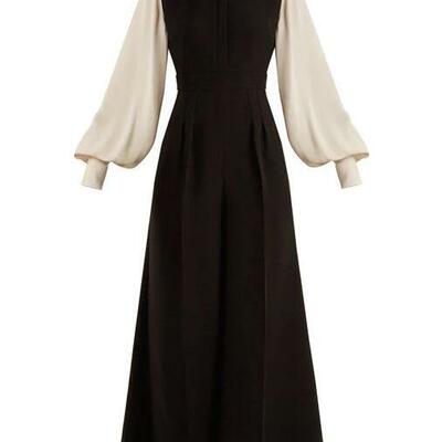 A line long sleeves black prom dresses, formal dresses - Thumbnail 3