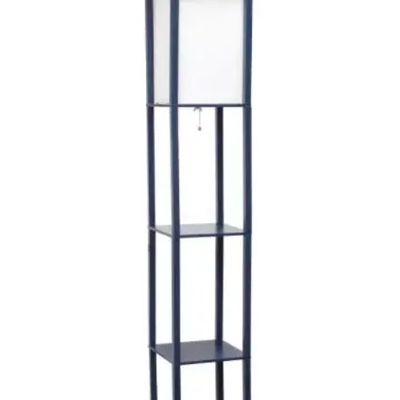 Lalia home column shelf floor lamp with linen shade - lhf-3004-wh - Thumbnail 2