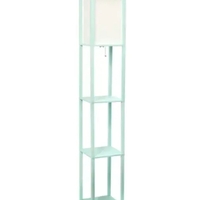 Lalia Home Column Shelf Floor Lamp with Linen Shade - LHF-3004-WH - Thumbnail 5