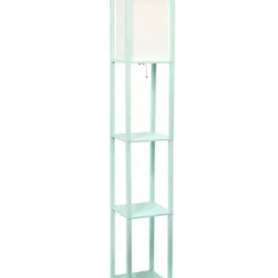 Lalia home column shelf floor lamp with linen shade - lhf-3004-wh