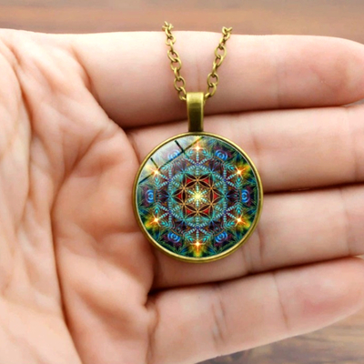 Stunning star light ancient buddhist mandala handmade art print necklace artistic jewelry ootdstyle  amazing