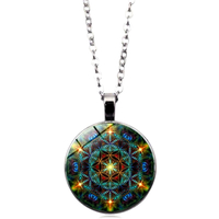 Stunning Star Light Ancient Buddhist Mandala Handmade Art Print Necklace Artistic Jewelry Ootdstyle  Amazing - Thumbnail 4