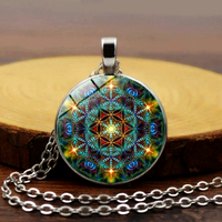 Stunning Star Light Ancient Buddhist Mandala Handmade Art Print Necklace Artistic Jewelry Ootdstyle  Amazing - Thumbnail 6