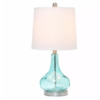 Lalia Home Rippled Glass Table Lamp with Fabric Shade - LHT-4006-CB - Thumbnail 1