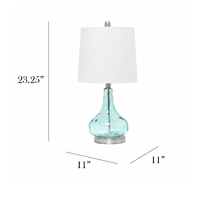Lalia Home Rippled Glass Table Lamp with Fabric Shade - LHT-4006-CB - Thumbnail 2