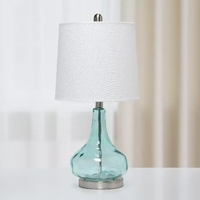 Lalia Home Rippled Glass Table Lamp with Fabric Shade - LHT-4006-CB - Thumbnail 3
