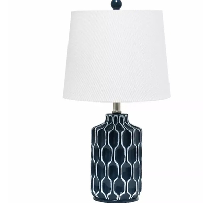 Lalia home moroccan table lamp with fabric white shade - lht-5034-bl - Thumbnail 1