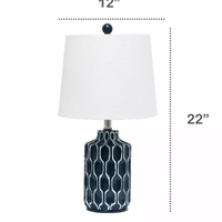 Lalia Home Moroccan Table Lamp with Fabric White Shade - LHT-5034-BL - Thumbnail 2