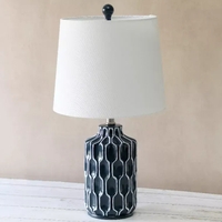 Lalia Home Moroccan Table Lamp with Fabric White Shade - LHT-5034-BL - Thumbnail 3