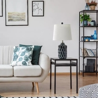 Lalia Home Moroccan Table Lamp with Fabric White Shade - LHT-5034-BL - Thumbnail 4