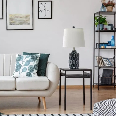 Lalia home moroccan table lamp with fabric white shade - lht-5034-bl