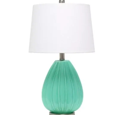 Lalia home pleated table lamp with white fabric shade - lht-5006-sf