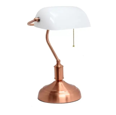 Beauty Executive Banker's Desk Lamp with Glass Shade - LT3216-RGD